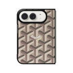 Luxury GYD Monogram Case Logo Beige for iPhone Duo