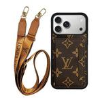 Louis Vuitton Monogram Cardholder Fully Covered Lanyard for iPhone 12-18 Pro & Pro Max