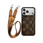 Louis Vuitton Monogram Cardholder Fully Covered Lanyard for iPhone 12-17 Series