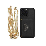 Luxury Phone Case Logo Card Holder & Lanyard For iPhone 12-17