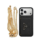 Luxury Phone Case Logo Card Holder & Lanyard For iPhone 12-17