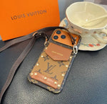 Luxury LV Phone Case with Strap For iPhone 17/ 16/ 15/ 14