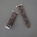 Coach Leather Apple Watch Band Brown Pattern
