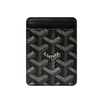 Premium Classic Black magnetic MagSafe card holder with a luxurious geometric pattern