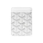 Premium Pure White magnetic MagSafe card holder with a luxurious geometric pattern
