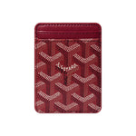  Premium Heritage Red magnetic MagSafe card holder with a luxurious geometric pattern