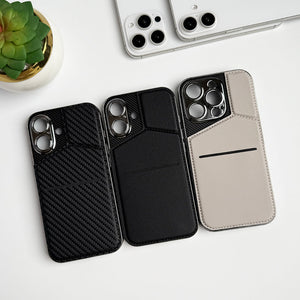 iPhone 16 Series PU Leather Multifunctional Card Holder Case