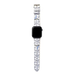 Chic White GYD Monogram Apple Watch Strap