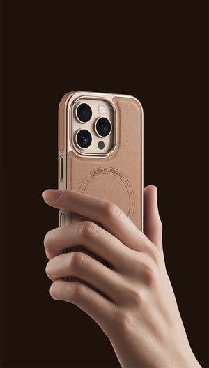 Luxury Leather Magnetic Back Case For iPhone 16 15 14