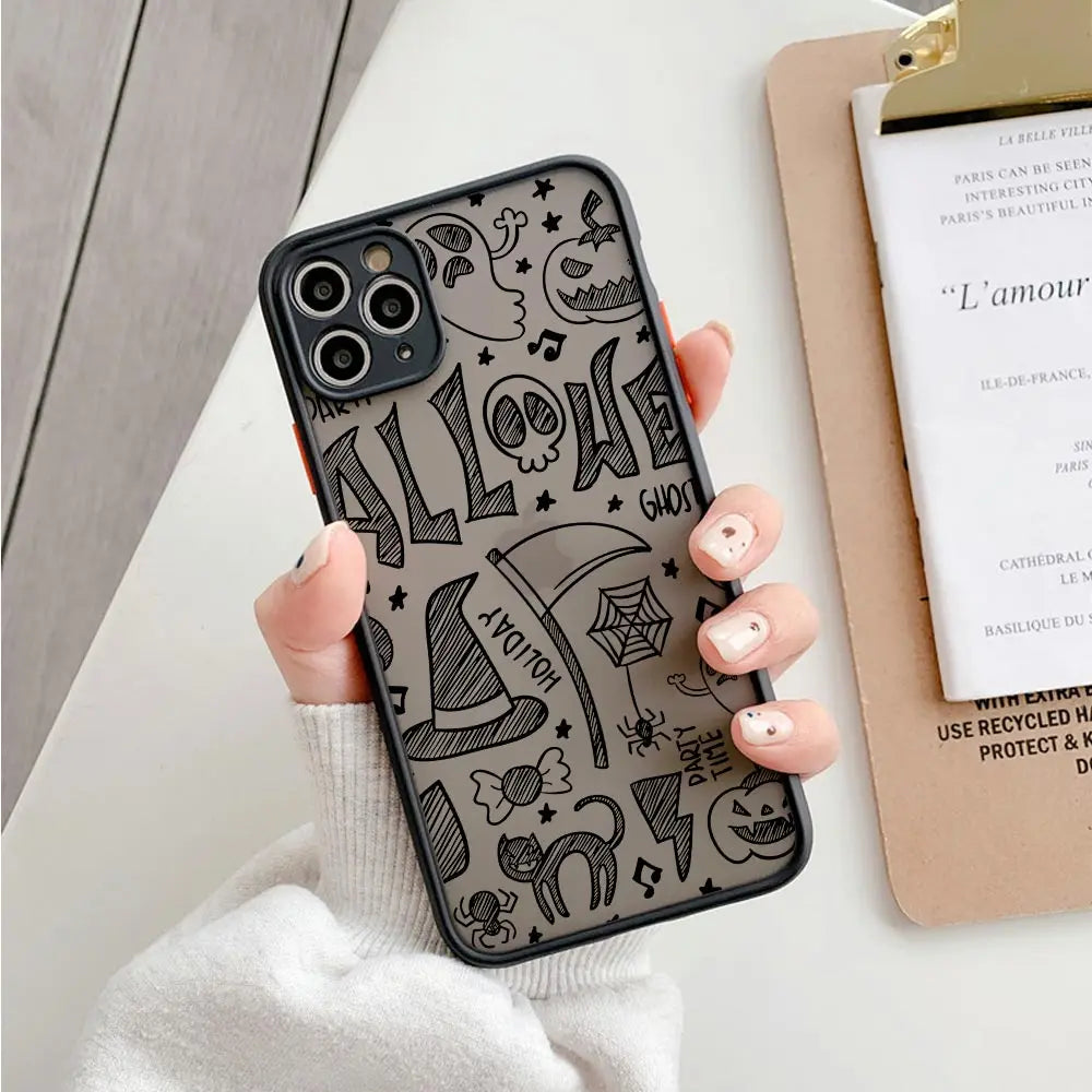 "Cartoon Halloween Phone Case for iPhone 16 15 14 13 Ghost Design