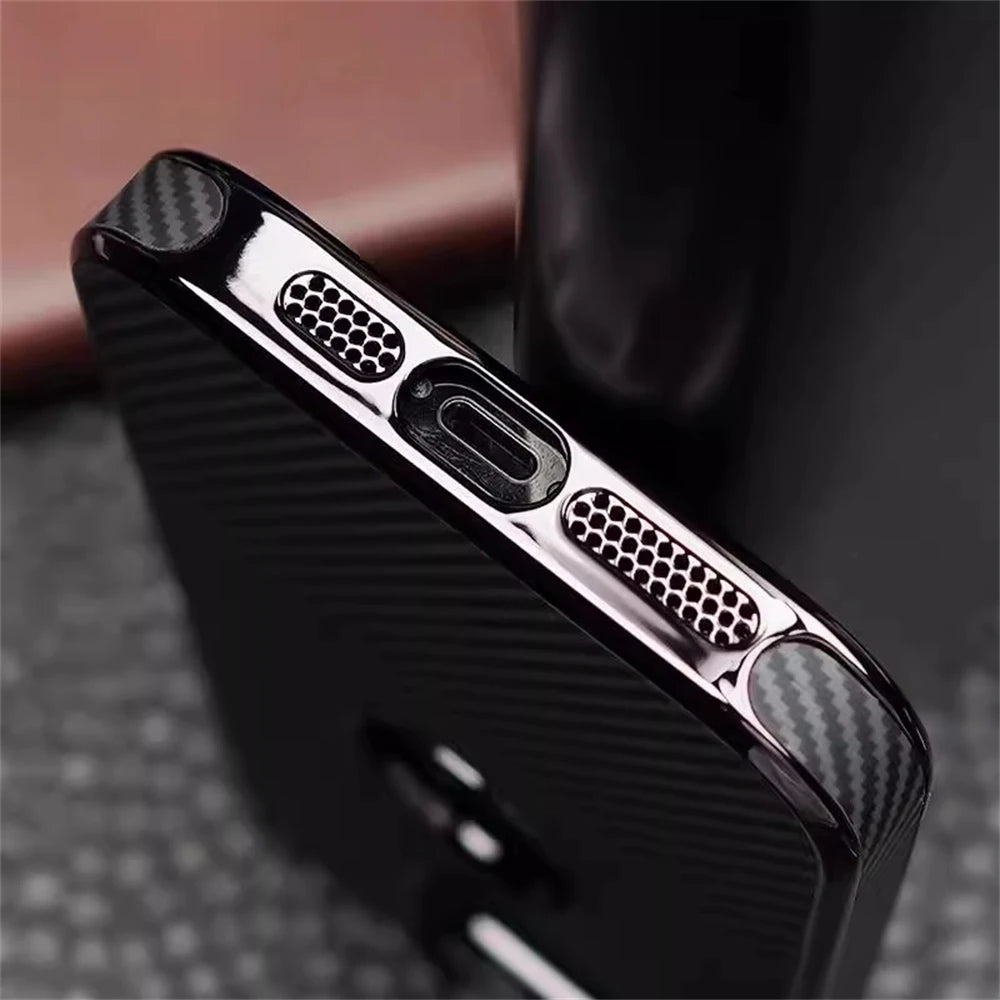 Premium Plated Carbon Fiber Case For iPhone 16 15 14