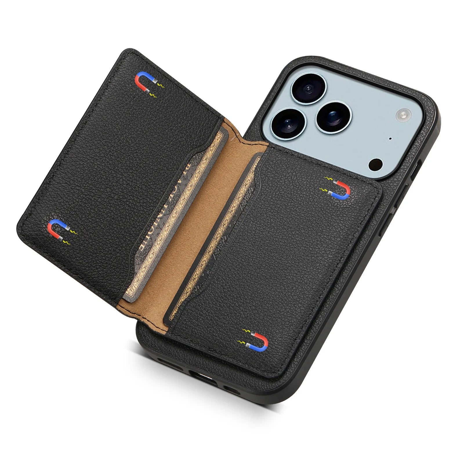 Leather Phone Case Magnetic Card Holder For iPhone 17 / 16 / 15 /14