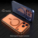 High-End Metal Frame Phone Case Magnetic Charging HD For iPhone 17 / 16 / 15 / 14