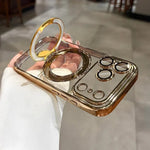 New In Phone Case- Four Corners Air Cushion Anti-fall Case with Invisible Ring Stand for iPhone 17/ 16 /15 /14