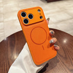 Matte Solid Color Leather Magnetic Case For iPhone 17 / 16 / 15 / 14