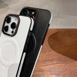 LUXURY MATTE LEATHER MAGNETIC CASE SHOCKPROOF FOR IPHONE 16 15 14