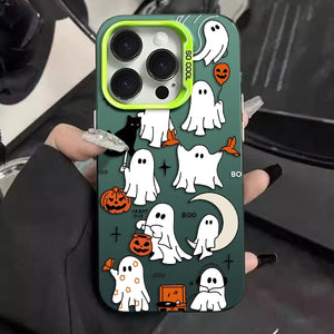 Halloween Ghost Phone Cases for iPhone 16 15 14 13 Shockproof Cover