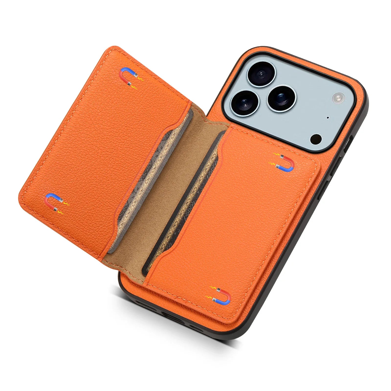 Leather Phone Case Magnetic Card Holder For iPhone 17 / 16 / 15 /14