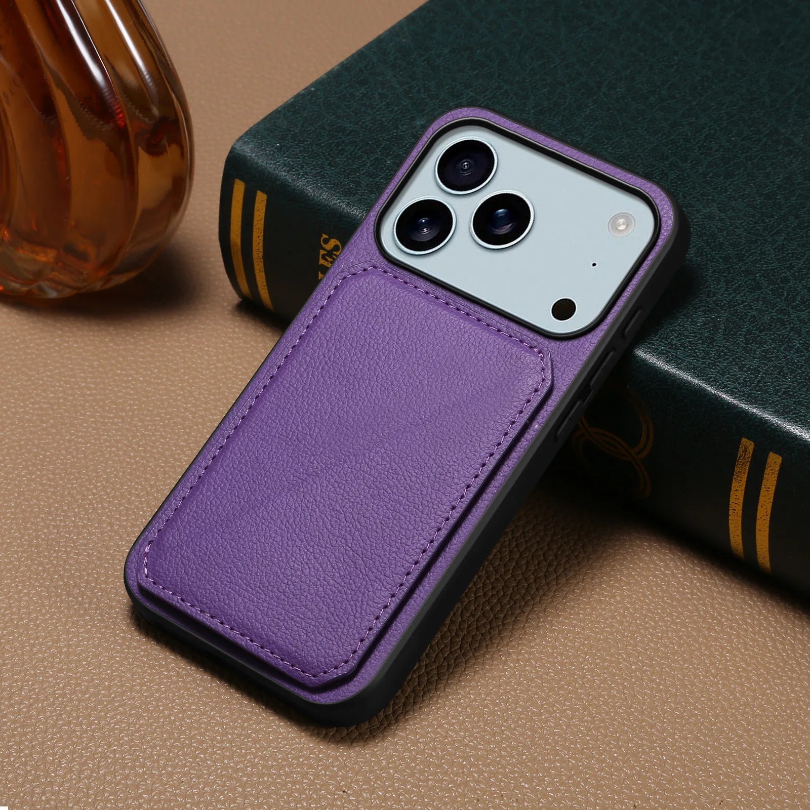 Leather Phone Case Invisible Bracket Card Holder For Cover For iPhone 17/ 16/ 15/ 14 THEROXYMOB