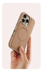 Luxury Leather Magnetic Back Case For iPhone 16 15 14