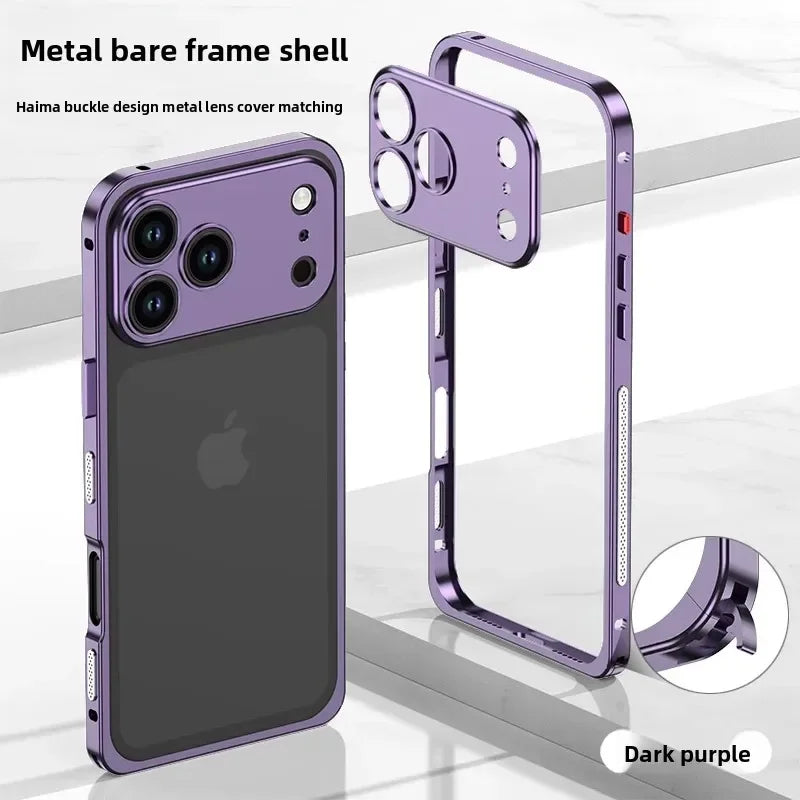 Luxury Original Colour Rugged Aluminum Alloy Slim Frame Case Metal Lens Frame Cold Cut Protect Cover For iPhone 17/ 16 /15 /14