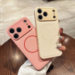 Matte Solid Color Leather Magnetic Case For iPhone 17 / 16 / 15 / 14