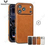Luxury Strong Magnetic Leather Wireless Shockproof MagSafe Cover Phone Case For iPhone 17 / 16 / 15 / 14