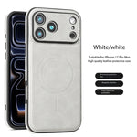 Luxury Strong Magnetic Leather Wireless Shockproof MagSafe Cover Phone Case For iPhone 17 / 16 / 15 / 14