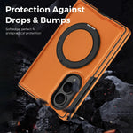 Business Leather Texture Rotating Bracket Case for Samsung Galaxy Z Fold 8 Ultra Z FOLD