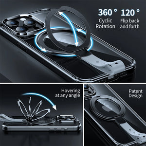 Clear Case with Rotatable Magnetic Grip Ring Holder For iPhone 15 / 14 / 13 Series