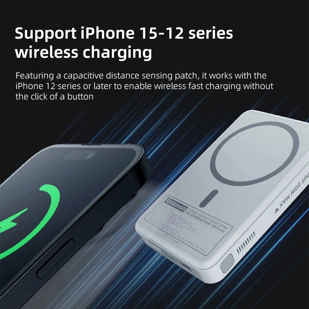 10000mah Ultra-thin Magnetic Wireless Power Bank Fast Charging Mobile Power Supply