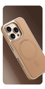 Luxury Leather Magnetic Back Case For iPhone 16 15 14