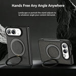 Carbon Fiber Magnetic Ring Stand Case for iPhone Duo