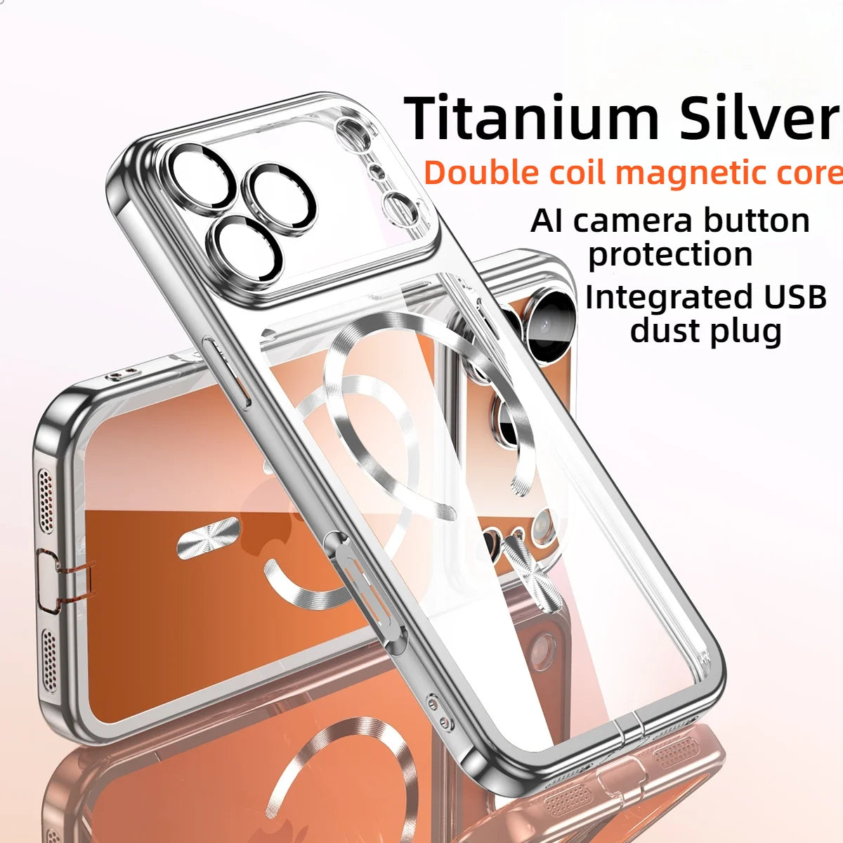 Thin Plating Clear For Magsafe Phone Case For iPhone 17 / 16 / 15 / 14