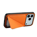Leather Phone Case Invisible Bracket Card Holder For Cover For iPhone 17/ 16/ 15/ 14 THEROXYMOB