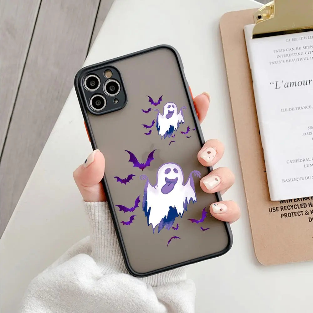 "Cartoon Halloween Phone Case for iPhone 16 15 14 13 Ghost Design