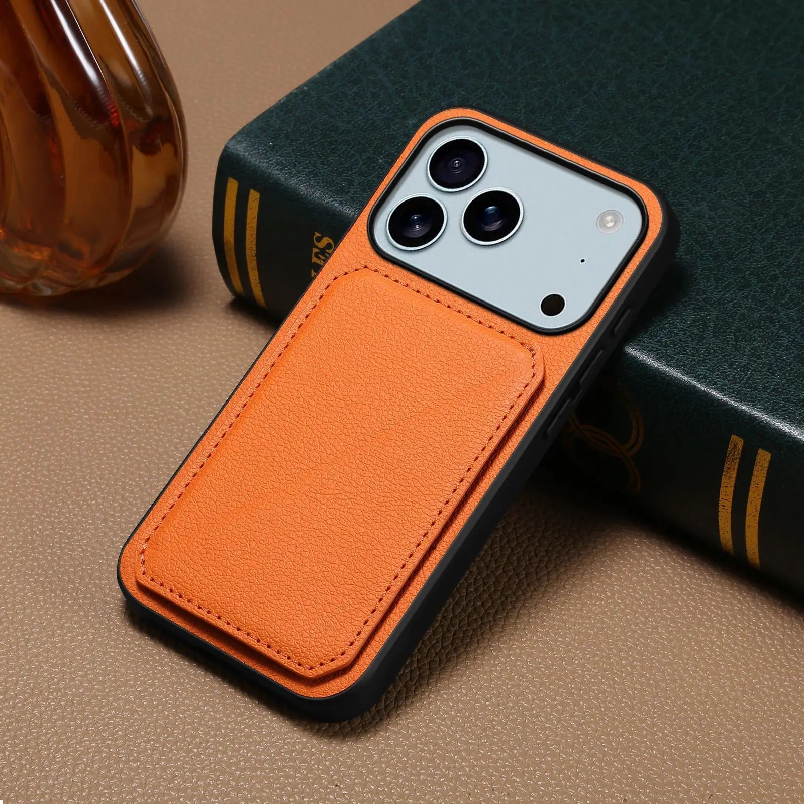 Leather Phone Case Invisible Bracket Card Holder For Cover For iPhone 17/ 16/ 15/ 14 THEROXYMOB