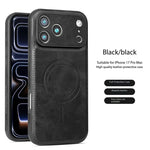Luxury Strong Magnetic Leather Wireless Shockproof MagSafe Cover Phone Case For iPhone 17 / 16 / 15 / 14