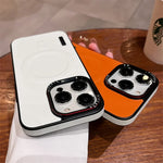 LUXURY MATTE LEATHER MAGNETIC CASE SHOCKPROOF FOR IPHONE 16 15 14