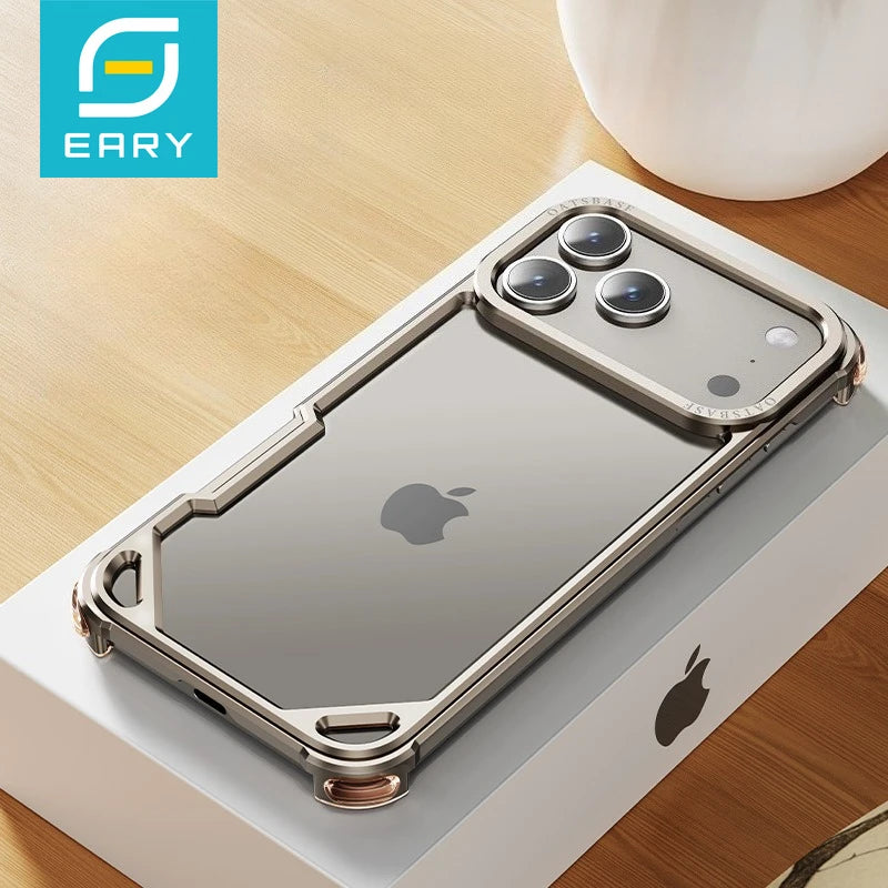 Frameless Case Metal Shockproof Phone Cover Aluminum Alloy Anti-Drop Shells For iPhone 17 / 16 / 15 / 14