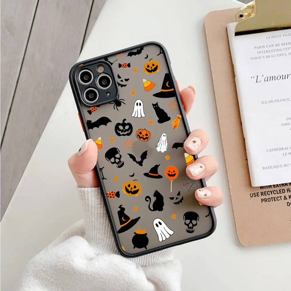 "Cartoon Halloween Phone Case for iPhone 16 15 14 13 Ghost Design