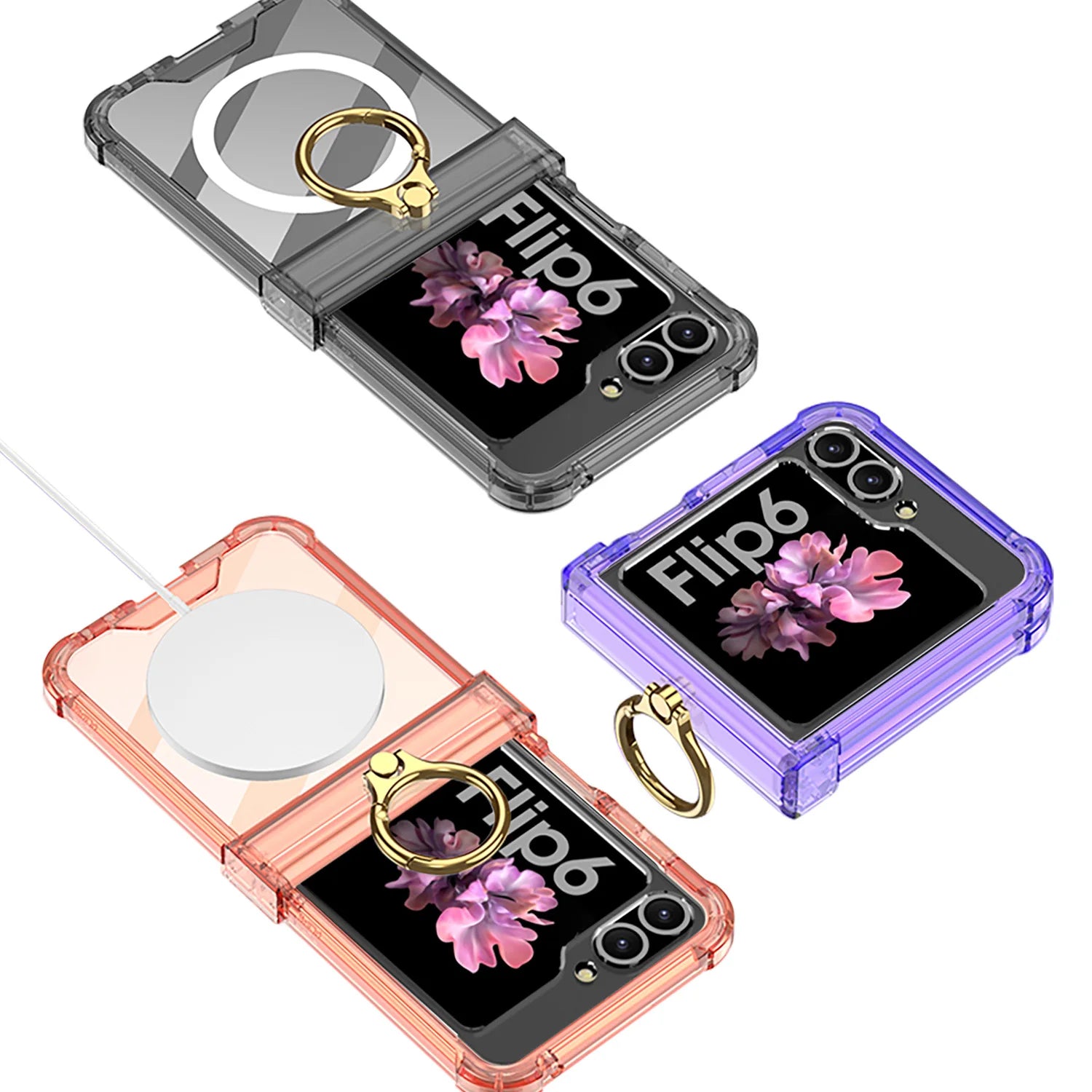 Transparent Ring Case For Galaxy Z Flip 6