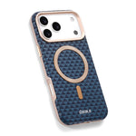 Premium Triangle Pattern Leather Magnetic Case For iPhone 17 16 15 14