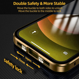 Full Privacy Case Double Sided Glass Magnetic Clear Case For iPhone 16 15 14 13