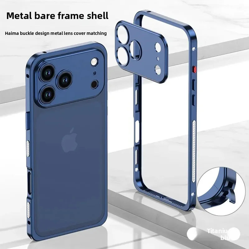 Luxury Original Colour Rugged Aluminum Alloy Slim Frame Case Metal Lens Frame Cold Cut Protect Cover For iPhone 17/ 16 /15 /14