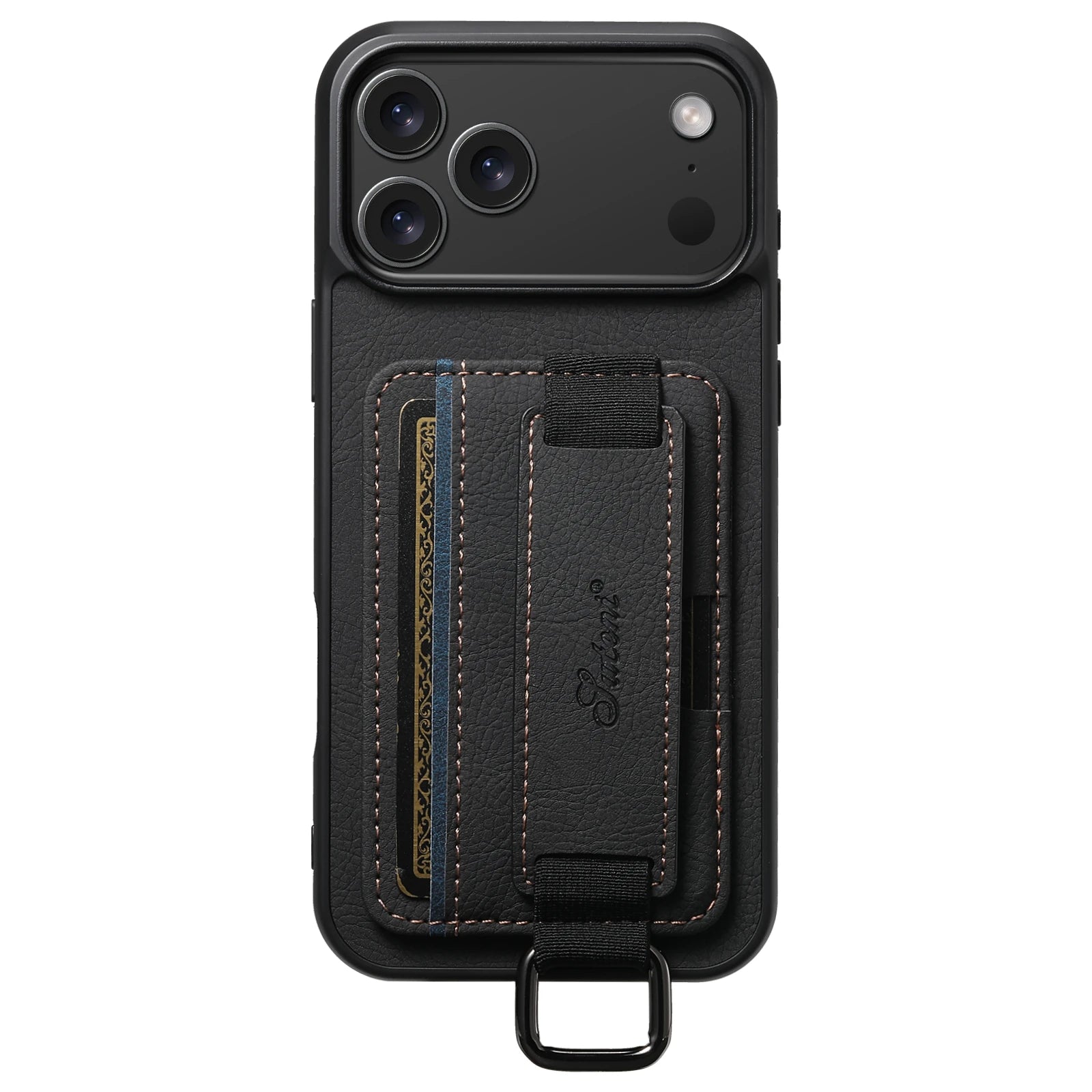 Leather Case Wrist Strap Ring Buckle Card Holder Bag Stand For iPhone 17/ 16/ 15/ 14