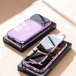 360 ° Full Protection Metal Magnetic Double-Sided Glass Snap Lock Phone Case For iPhone 17 / 16 / 15 / 14