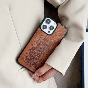 Wooden Phone Case Mammon For iPhone 15 14 13 1