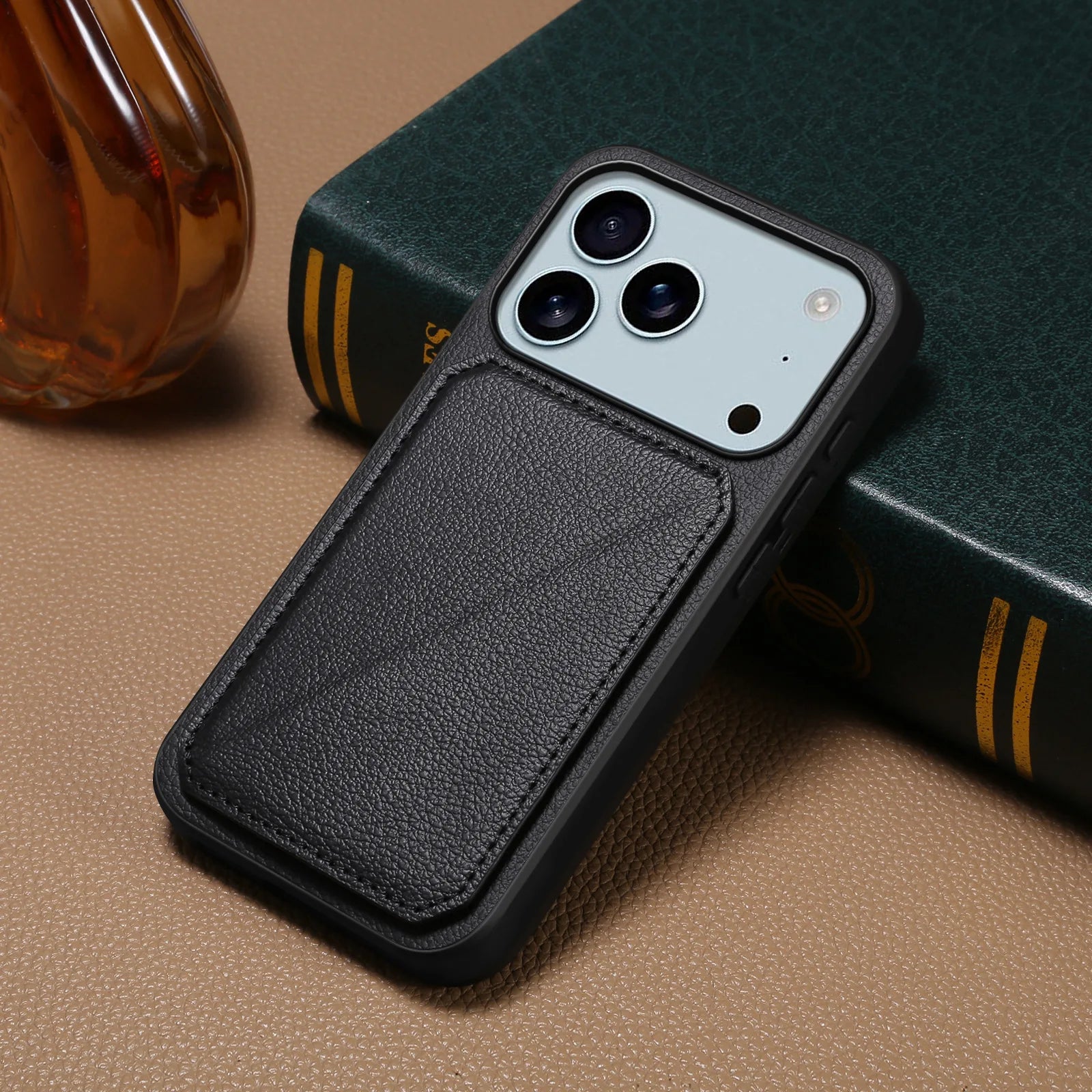 Leather Phone Case Invisible Bracket Card Holder For Cover For iPhone 17/ 16/ 15/ 14 THEROXYMOB