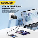 USB C Charger 67W, GaN 2 Port Compact Fast Wall Charger for iPhone 16 To 11